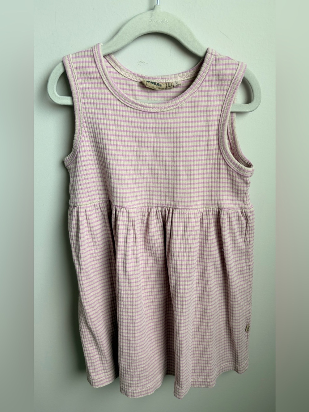 Wheat Kids Lilac Striped Sleeveless Girls' Dress